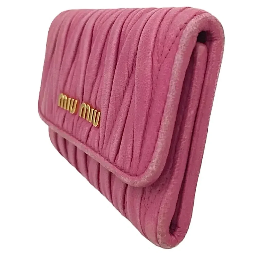 Miu Miu Pink Leather Key Wallet